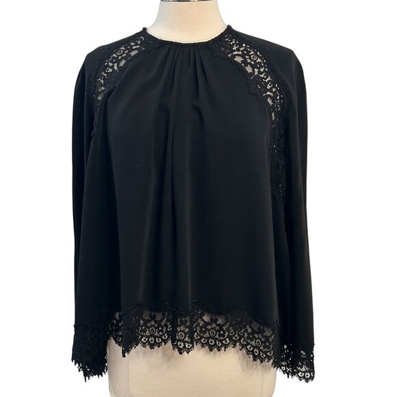 Zimmermann Black Lace Trim Blouse | Size 2 (US Medium) - Picture 1 of 13